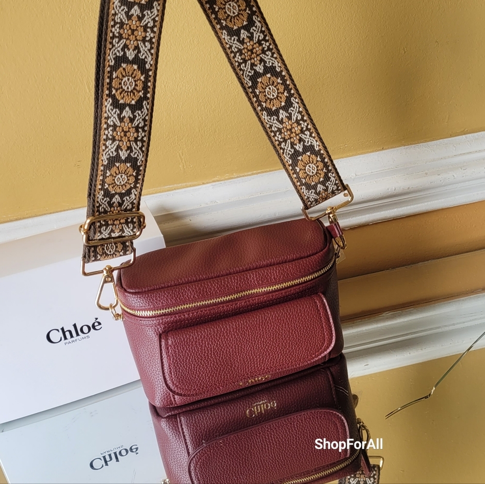 Chloe Burgundy Crossbody Bag - Picture 3 of 15
